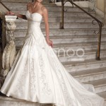 8% Off Fantastic White Satin Sweetheart Floor Length Celebrity Wedding Dresses at Milanoo.com